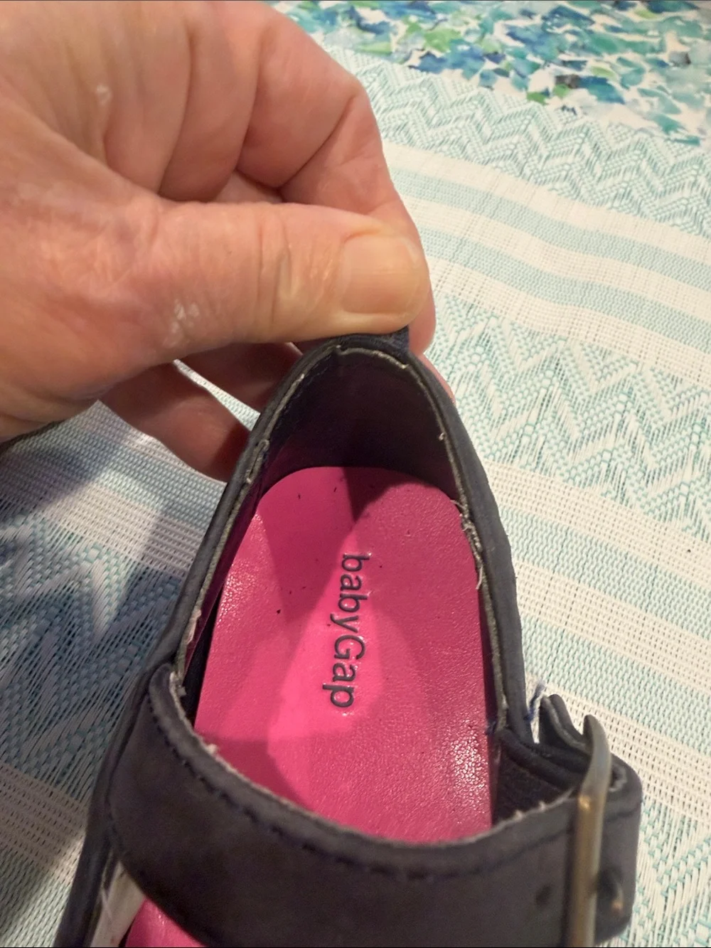 GAP Navy Mary Jane Shoes with Pink Insole Toddler size 9